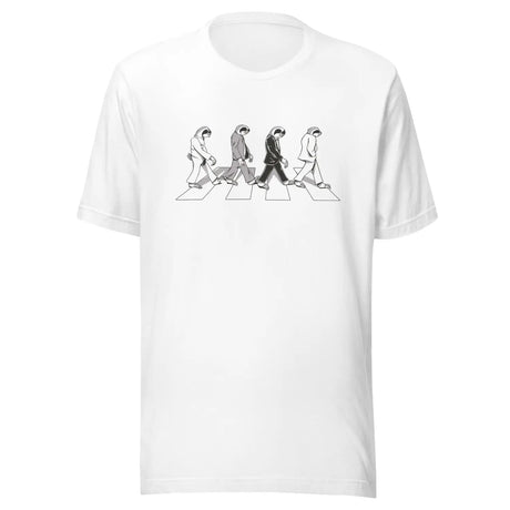 Abbey Road Cover Parody Sloth Premium Tee in White Color - Ghost mockup