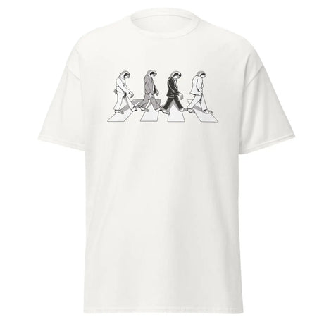 Abbey Road Parody Sloth Tee in White Color - Ghost mockup