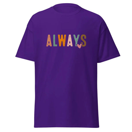 Always Be Happy Motivational Quotes Classic Tee in Purple Color - Ghost mockup