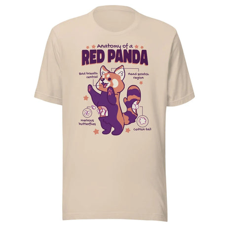 Anatomy of Red Panda Premium Tee in Soft Cream Color - Ghost mockup