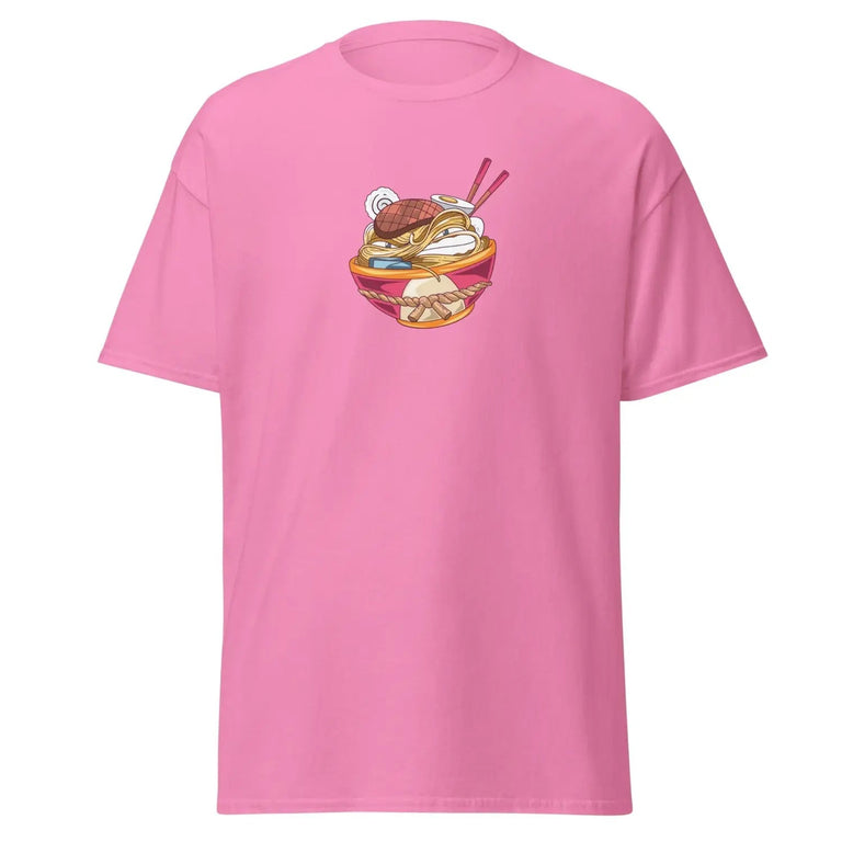 Angry Noodle Bowl Classic Tee in Azalea Color - Ghost mockup