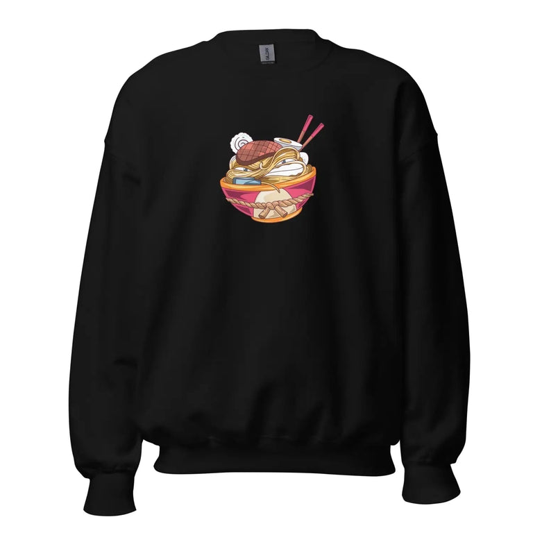 Angry Noodle Bowl Premium Sweatshirt in Black Color - Ghost mockup