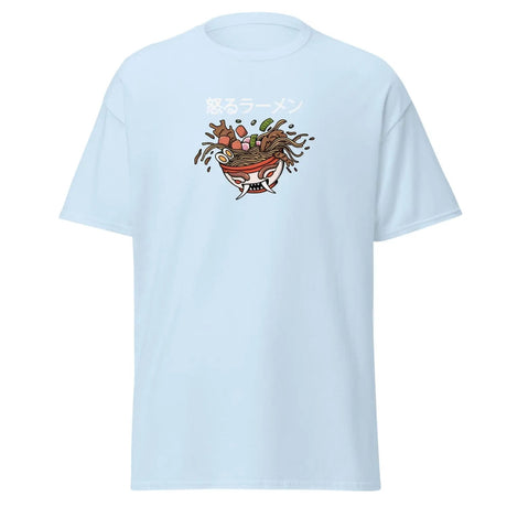 Angry Ramen Demon Classic Tee in Light Blue Color - Ghost mockup