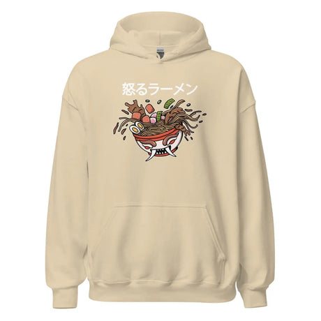 Angry Ramen Demon Premium Hoodie in Sand Color - Ghost mockup