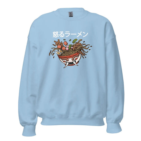 Angry Ramen Demon Premium Sweatshirt in Light Blue Color - Ghost mockup