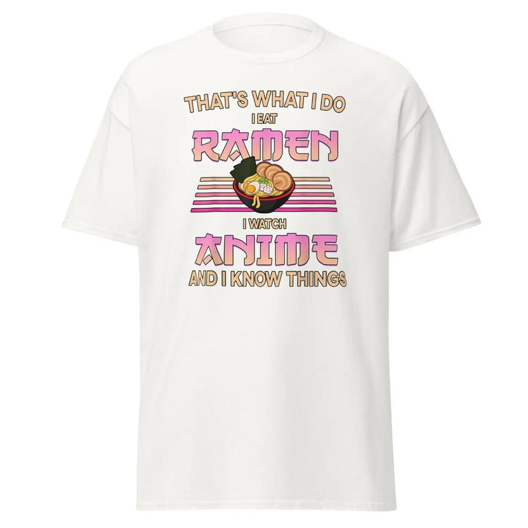 Anime and Ramen Expert Classic Tee in White Color - Ghost mockup