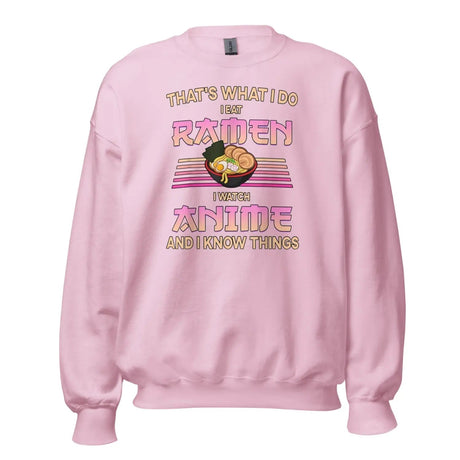 Anime and Ramen Expert Premium Sweatshirt in Light Pink Color - Ghost mockup