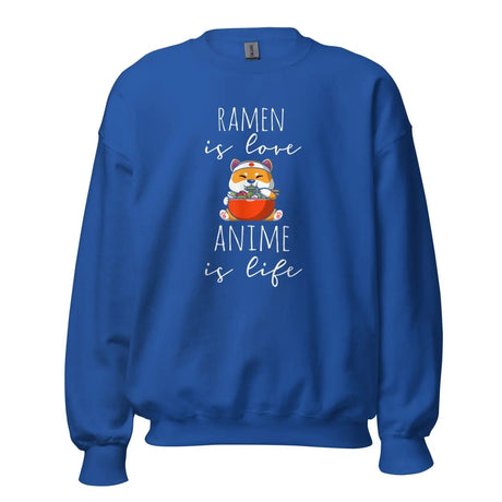 Anime and Ramen Premium Sweatshirt in Royal Color - Ghost mockup