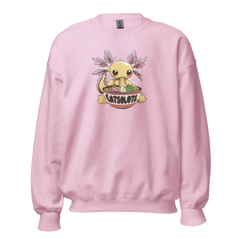 Axolotl Golden Albino Premium Sweatshirt in Light Pink Color - Ghost mockup