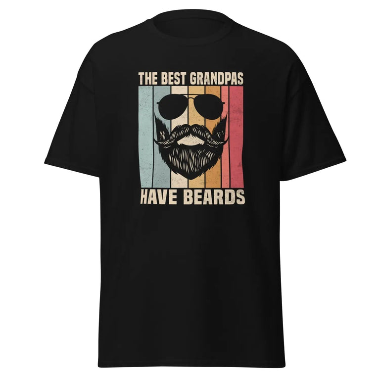 Best Grandpas Have Beards Classic Tee in Black Color - Ghost mockup