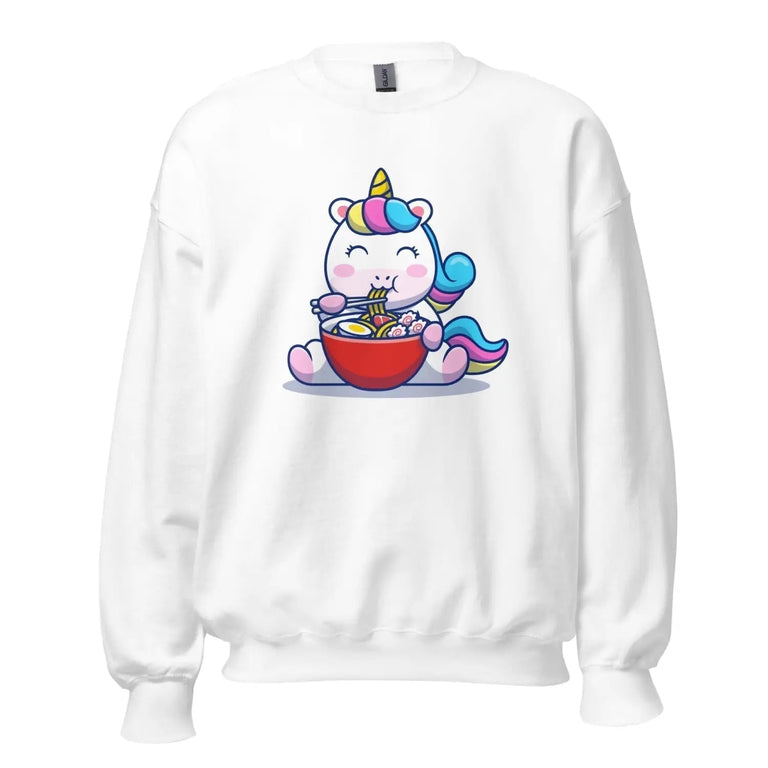 Cute Kawaii Unicorn Premium Sweatshirt in White Color - Ghost mockup