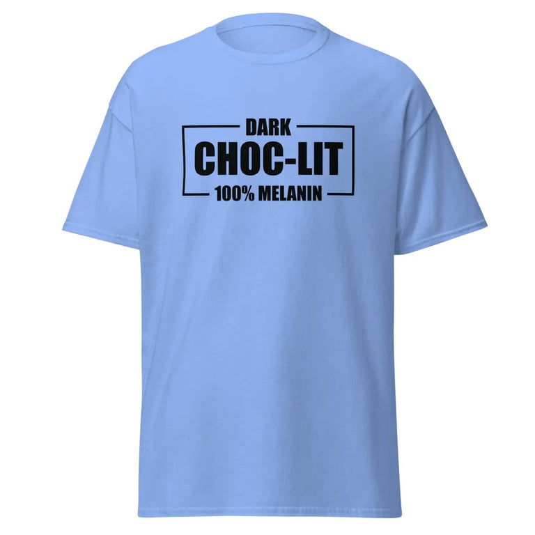 Dark Choc-Lit Classic Tee in Carolina Blue Color - Ghost mockup
