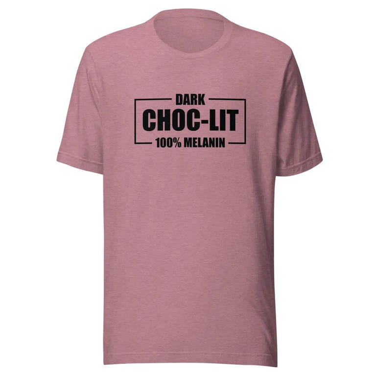 Dark Choc-Lit Premium Tee in Heather Orchid Color - Ghost mockup