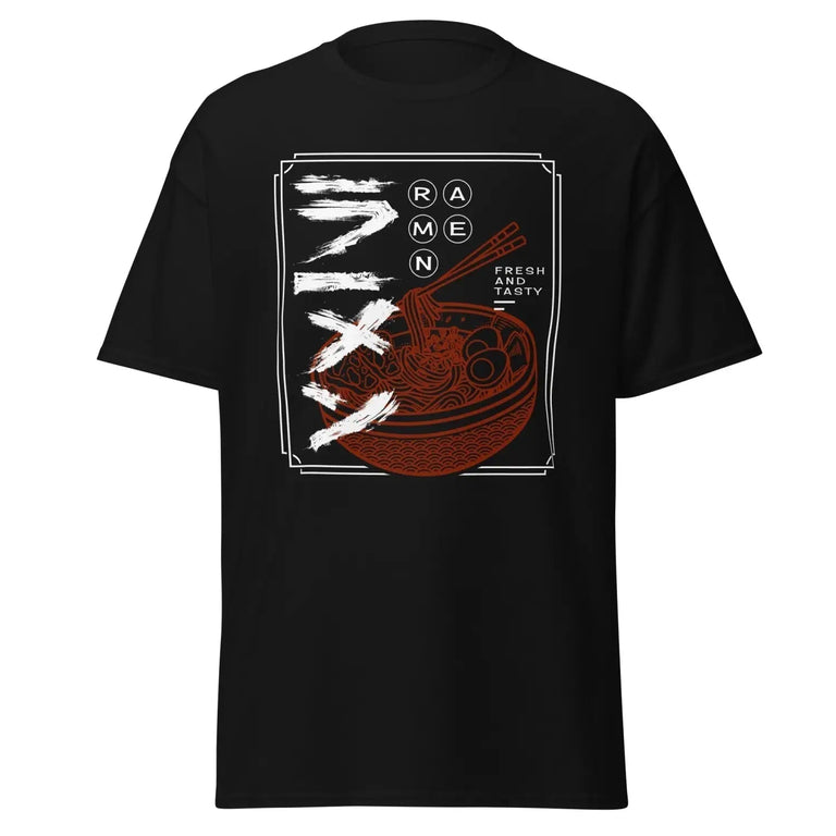 Fresh Ramen Flavor Classic Tee in Black Color - Ghost mockup