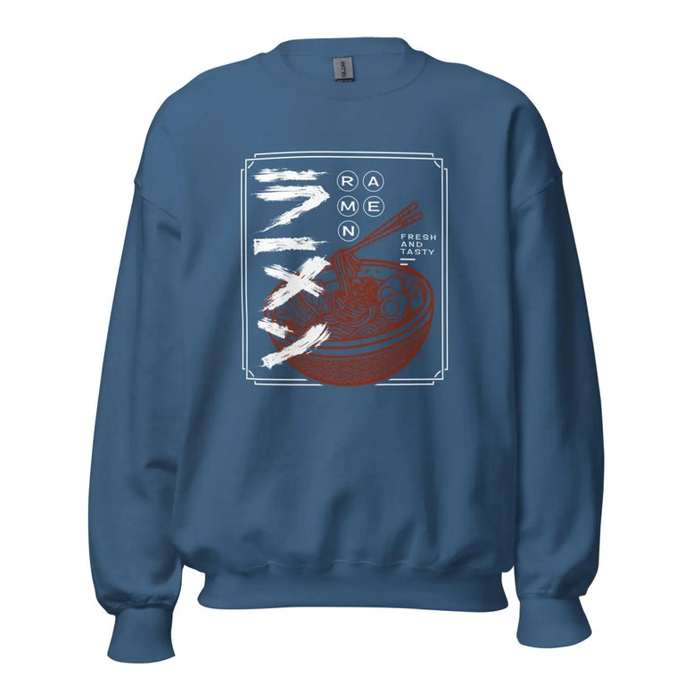 Fresh Ramen Flavor Premium Sweatshirt in Indigo Blue Color - Ghost mockup