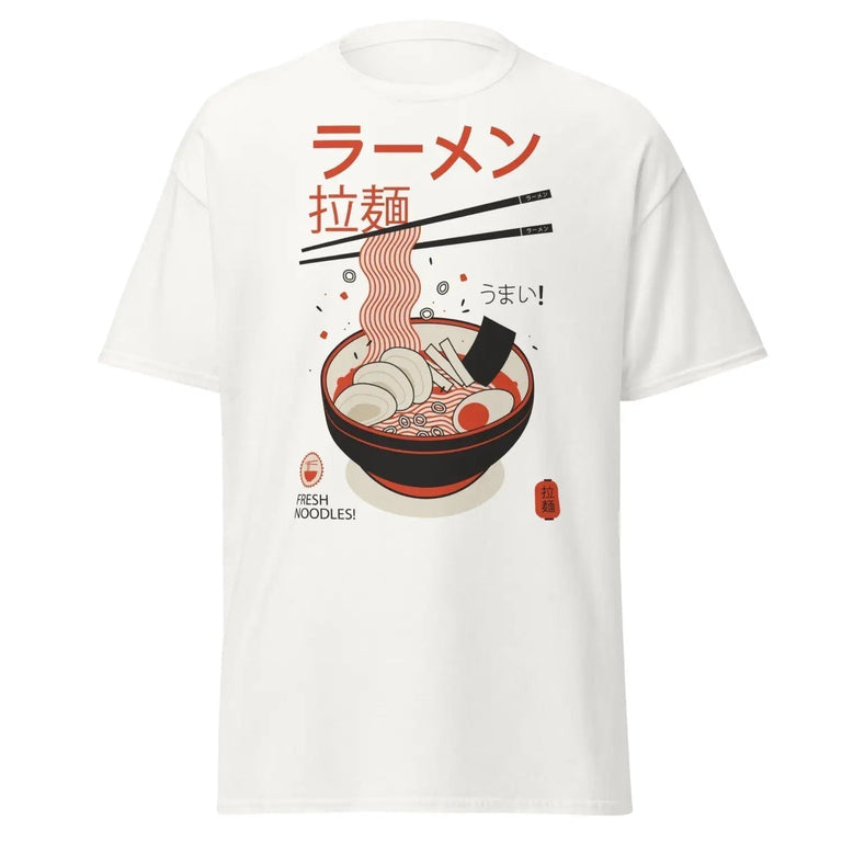 Hand-Pulled Noodles Classic Tee in White Color - Ghost mockup