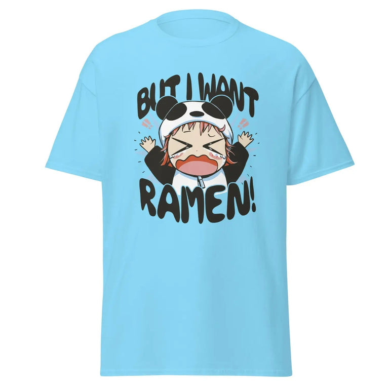 I Want Ramen Panda Classic Tee in Sky Color - Ghost mockup