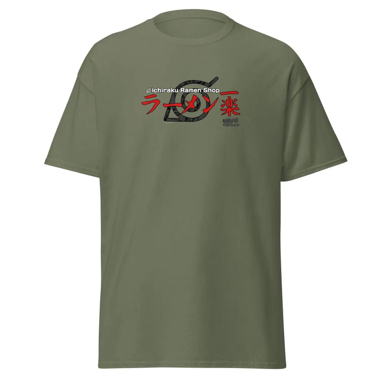 Ichiraku Ramen Classic Tee in Military Green Color - Ghost mockup