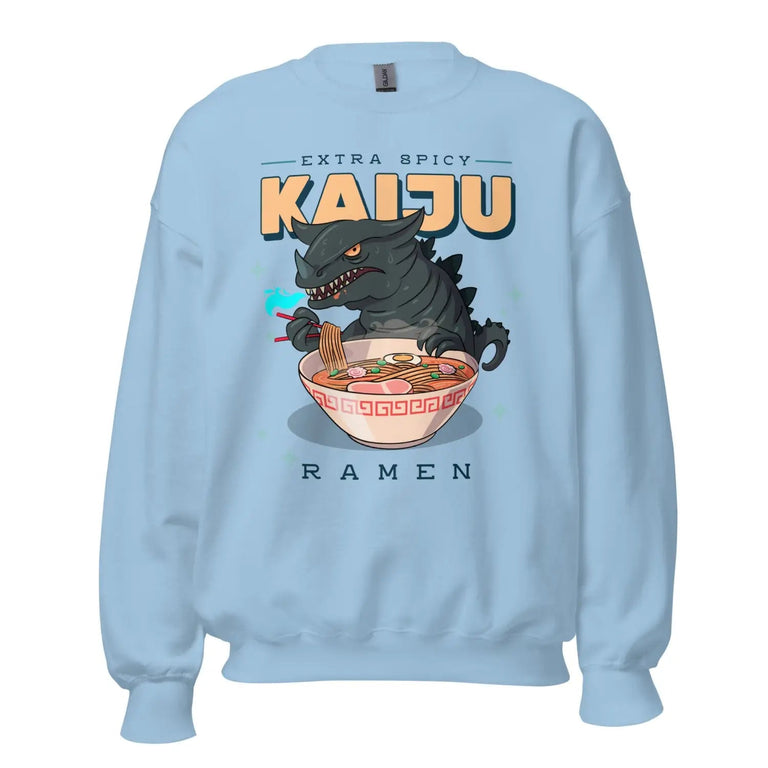 Kaiju Dragon Ramen Premium Sweatshirt in Light Blue Color - Ghost mockup