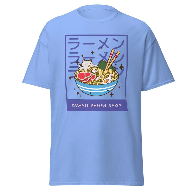 Kawaii Ramen Shop Classic Tee in Carolina Blue Color - Ghost mockup