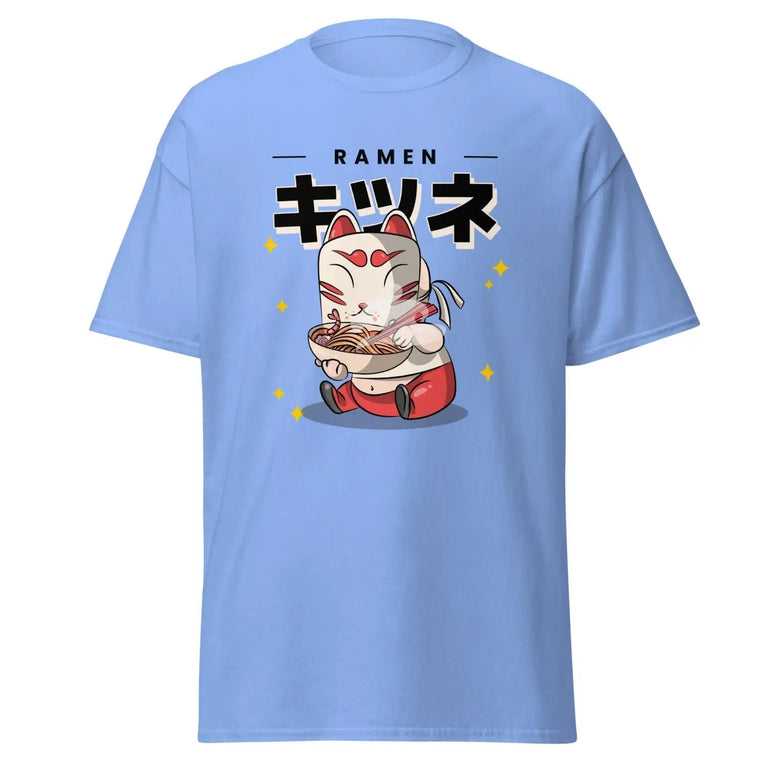 Kitsune Mask Ramen Classic Tee in Carolina Blue Color - Ghost mockup