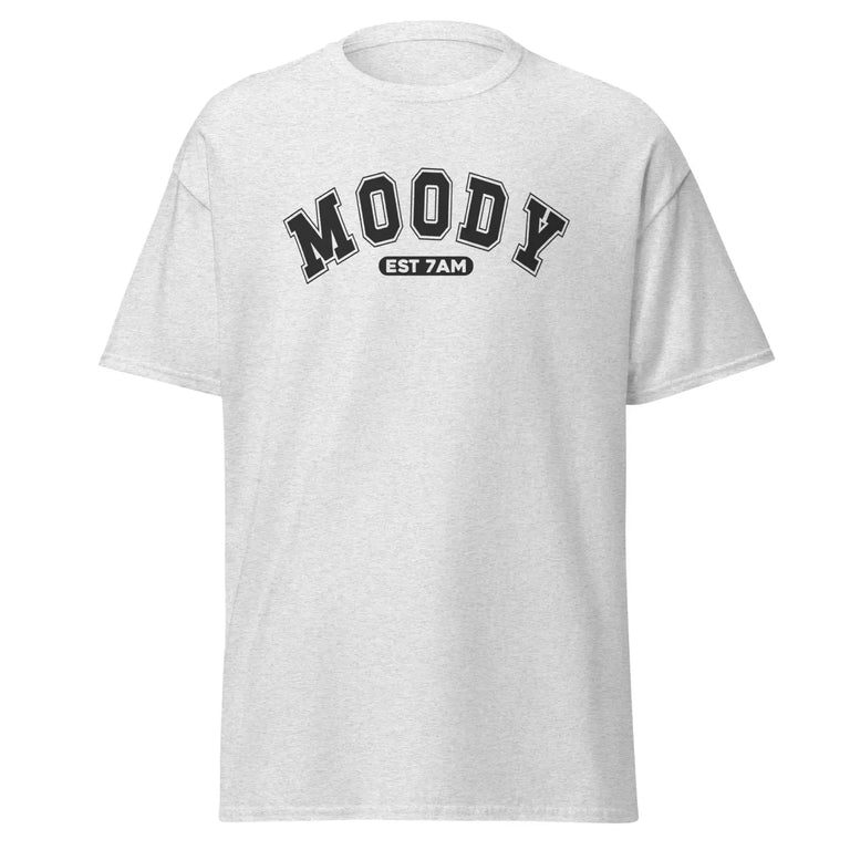 Moody EST 7AM Classic Tee in Ash Color - Ghost mockup