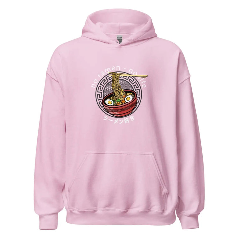 No Ramen No Life Premium Hoodie in Light Pink Color - Ghost mockup