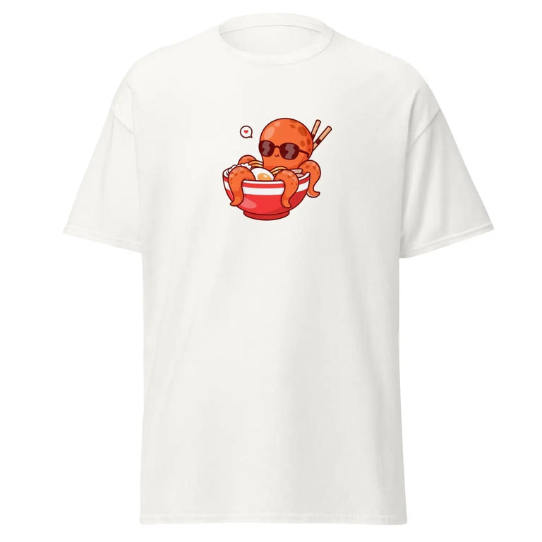 Octopus with Sunglasses Classic Tee in White Color - Ghost mockup