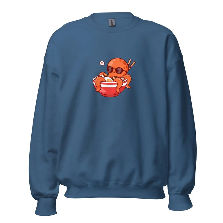 Octopus with Sunglasses Premium Sweatshirt in Indigo Blue Color - Ghost mockup