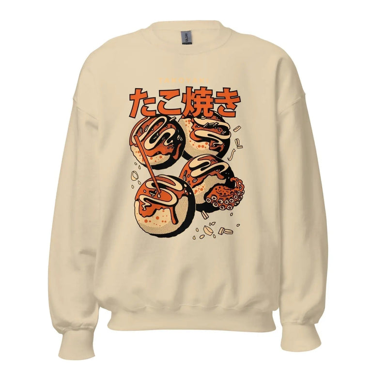 Osakan Takoyaki Premium Sweatshirt in Sand Color - Ghost mockup