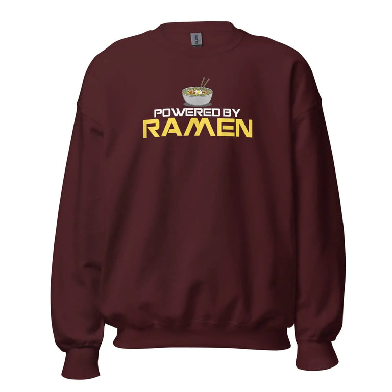 Powered by Ramen Iconic Premium Sweatshirt in Maroon Color - Ghost mockup