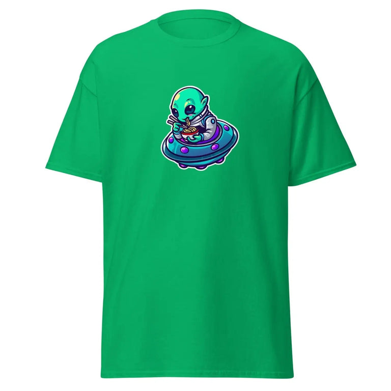 Ramen Alien Classic Tee in Irish Green Color - Ghost mockup