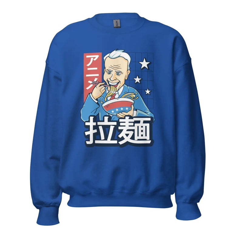 Ramen For President Premium Sweatshirt in Royal Color - Ghost mockup