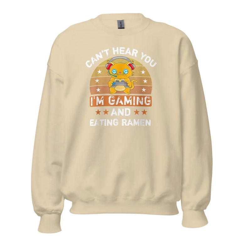 Ramen Gaming Fan Premium Sweatshirt in Sand Color - Ghost mockup