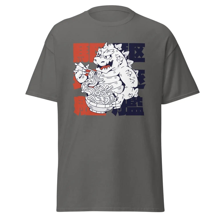 Ramen Noodle Monster Classic Tee in Charcoal Color - Ghost mockup