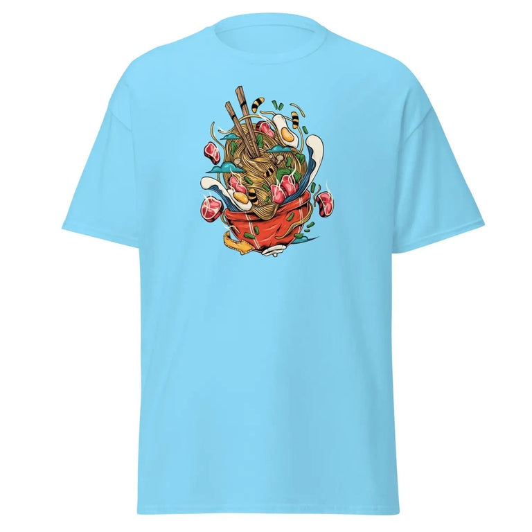 Ramen Riot Classic Tee in Sky Color - Ghost mockup