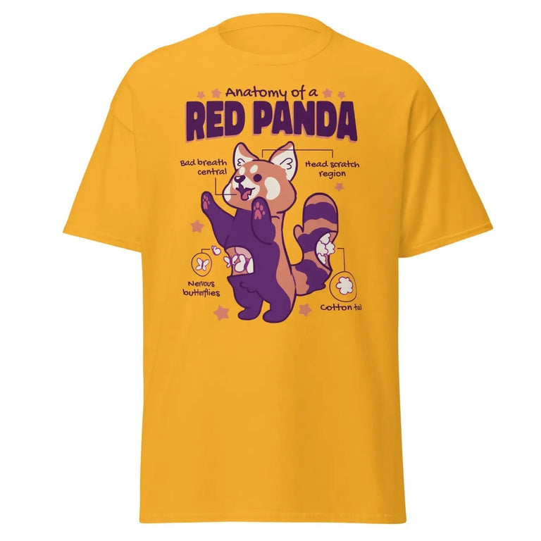 Red Panda Anatomy Classic Tee in Gold Color - Ghost mockup