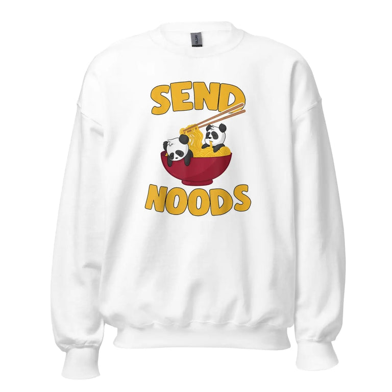 Send Noods Panda Premium Sweatshirt in White Color - Ghost mockup