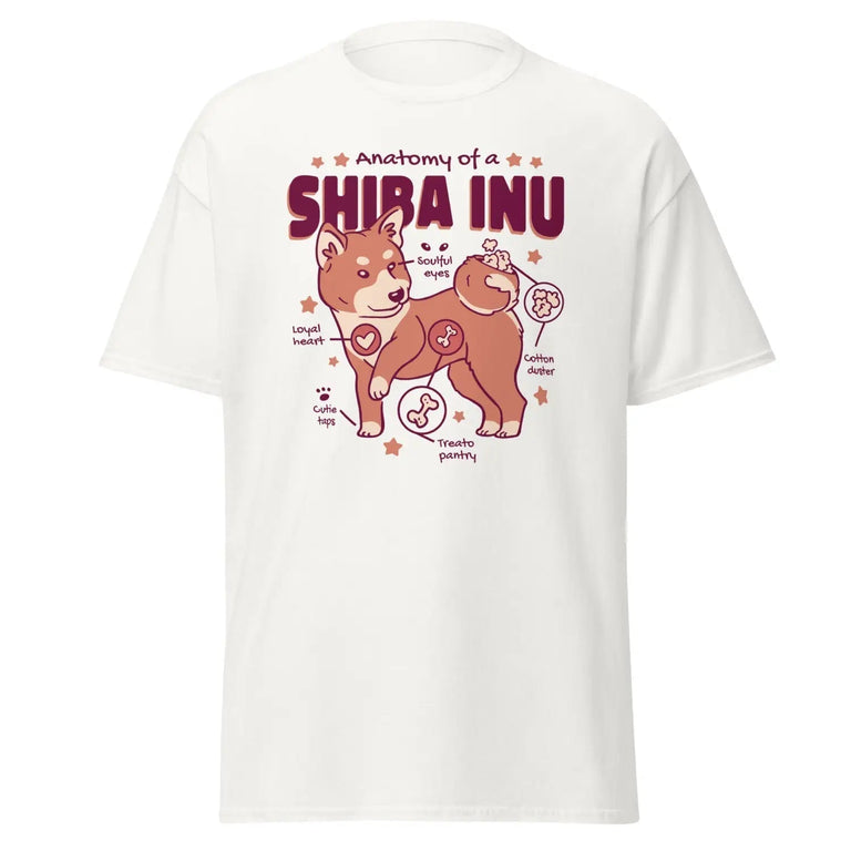 Shiba Inu Anatomy Cuteness Classic Tee in White Color - Ghost mockup