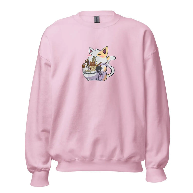 Shiba Ramen Premium Sweatshirt in Light Pink Color - Ghost mockup