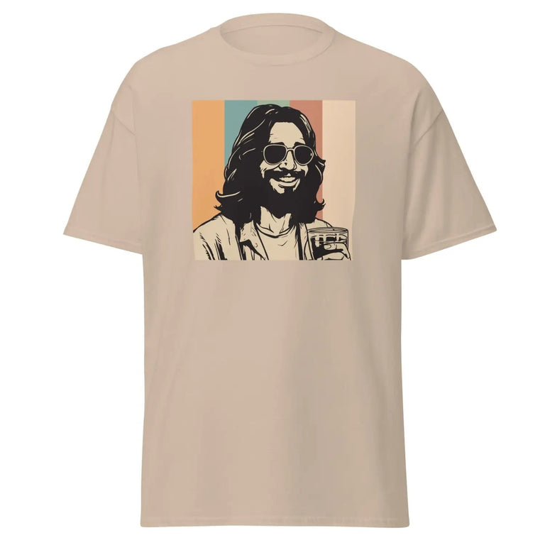 Sunglasses Jesus Vintage Classic Tee in Sand Color - Ghost mockup